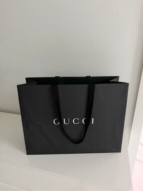 Gucci Black Logo Shopping Bag